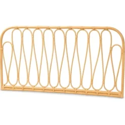Beds & Headboards-Kirkland's Home Natural Curved Rat Wall Mounted Queen Headboard Tan