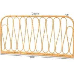 Beds & Headboards-Kirkland's Home Natural Curved Rat Wall Mounted Queen Headboard Tan