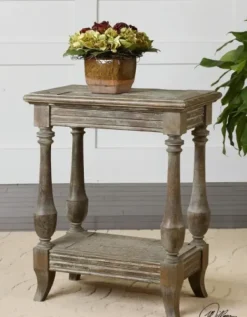 Accent & End Tables-Kirkland's Home Natural Distressed Birch Wood Accent Table