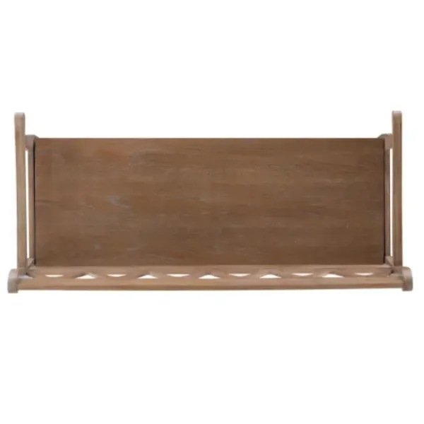Benches & Ottomans-Kirkland's Home Natural Driftwood Fretwork Back Storage Bench Brown