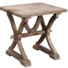 Accent & End Tables-Kirkland's Home Natural Farmhouse Trestle Base Accent Table Brown