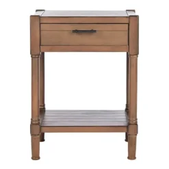 Accent & End Tables-Kirkland's Home Natural Geometric Industrial Pull Accent Table Brown