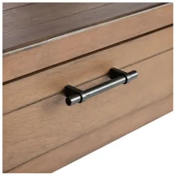 Accent & End Tables-Kirkland's Home Natural Geometric Industrial Pull Accent Table Brown