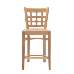Bar Stools & Counter Height Stools-Kirkland's Home Natural Grid Back Wood Counter Stools, Set Of 2 Tan