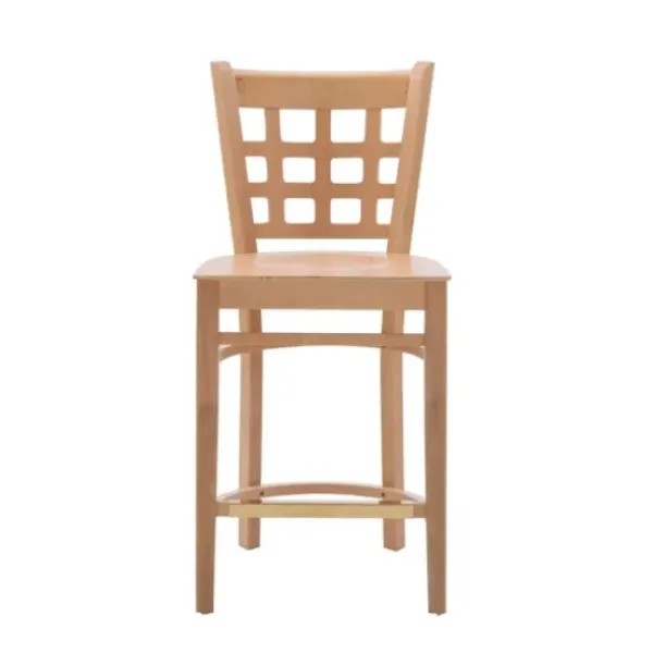 Bar Stools & Counter Height Stools-Kirkland's Home Natural Grid Back Wood Counter Stools, Set Of 2 Tan