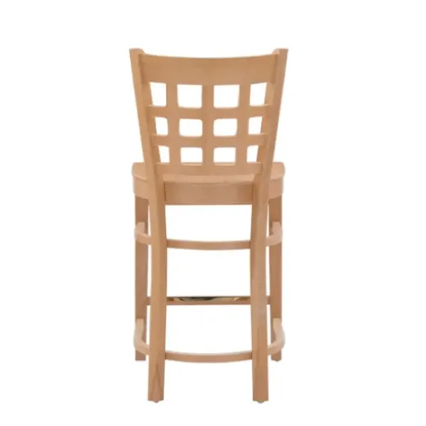 Bar Stools & Counter Height Stools-Kirkland's Home Natural Grid Back Wood Counter Stools, Set Of 2 Tan