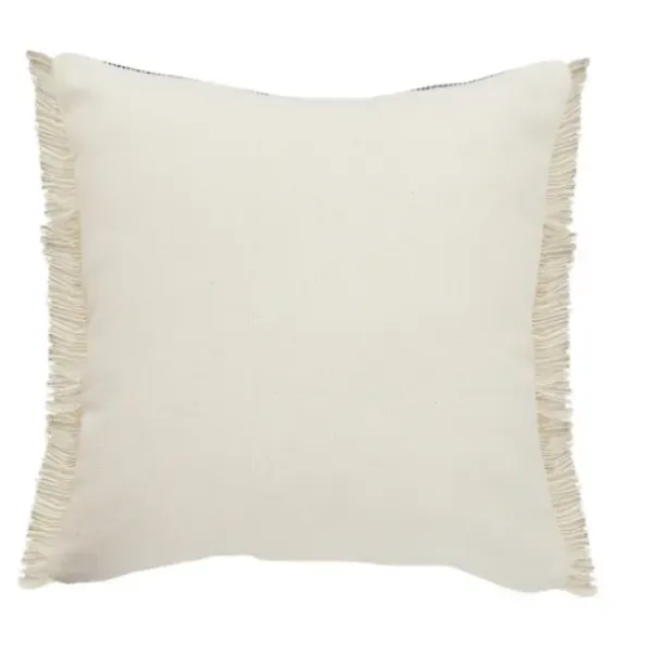 Pillows-Kirkland's Home Natural Jute Braided Stripe Throw Pillow, 20 In. Black/Tan/Ivory