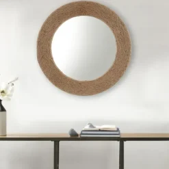 Decorative Mirrors-Kirkland's Home Natural Jute Round Wall Mirror