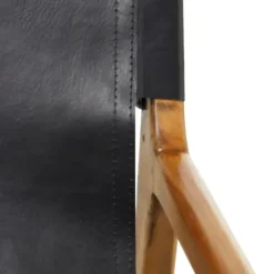 Accent Chairs-Kirkland's Home Natural Leather Sling Accent Chair Black