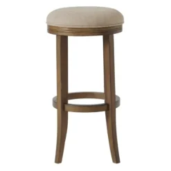 Bar Stools & Counter Height Stools-Kirkland's Home Natural Linen And Wood Bar Stool Tan