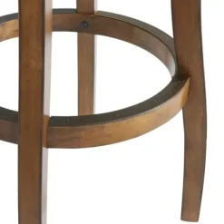 Bar Stools & Counter Height Stools-Kirkland's Home Natural Linen Barrel Base Swivel Bar Stool Tan