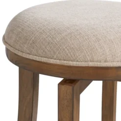 Bar Stools & Counter Height Stools-Kirkland's Home Natural Linen Barrel Base Swivel Counter Stool Set Tan