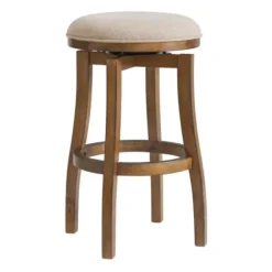 Bar Stools & Counter Height Stools-Kirkland's Home Natural Linen 2-Pc. Barrel Base Bar Stool Set Tan