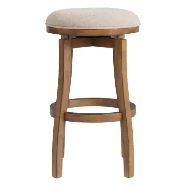 Bar Stools & Counter Height Stools-Kirkland's Home Natural Linen 2-Pc. Barrel Base Bar Stool Set Tan