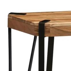 Accent & End Tables-Kirkland's Home Natural Live Edge Acacia Wood Accent Table Tan/Black