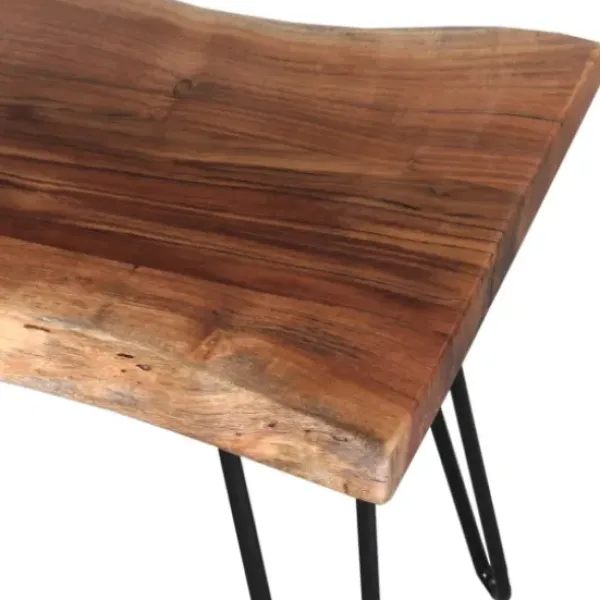 Benches & Ottomans-Kirkland's Home Natural Live Edge Hairpin Legs Bench, 36 In. Brown