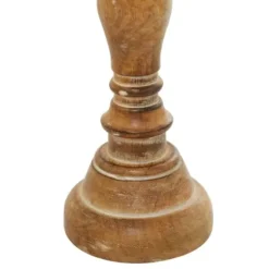 Candle Holders-Kirkland's Home Natural Mango Wood Carved Candle Holders, Set Of 3 Tan