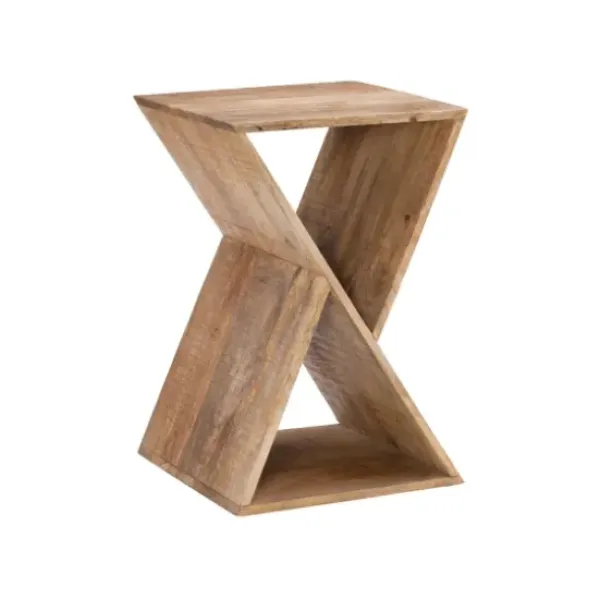 Accent & End Tables-Kirkland's Home Natural Mango Wood Hourglass Accent Table Brown