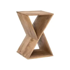 Accent & End Tables-Kirkland's Home Natural Mango Wood Hourglass Accent Table Brown