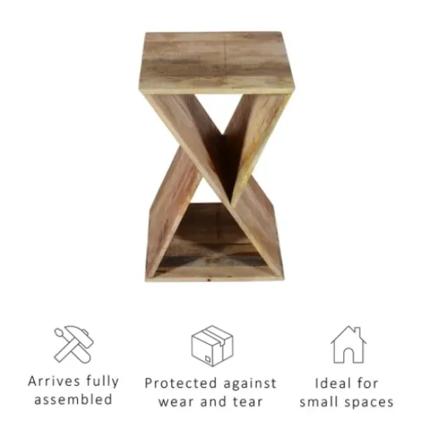 Accent & End Tables-Kirkland's Home Natural Mango Wood Hourglass Accent Table Brown