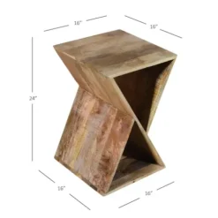 Accent & End Tables-Kirkland's Home Natural Mango Wood Hourglass Accent Table Brown