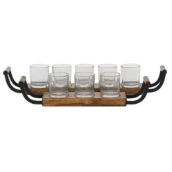Candle Holders-Kirkland's Home Natural Mango Wood 2-Pc. Candle Holders Brown/Black