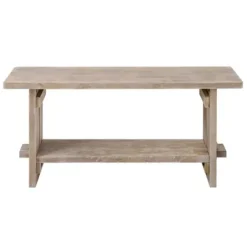 Entryway Furniture-Kirkland's Home Natural Mango Wood 2-Pc. Wall Hook And Bench Set