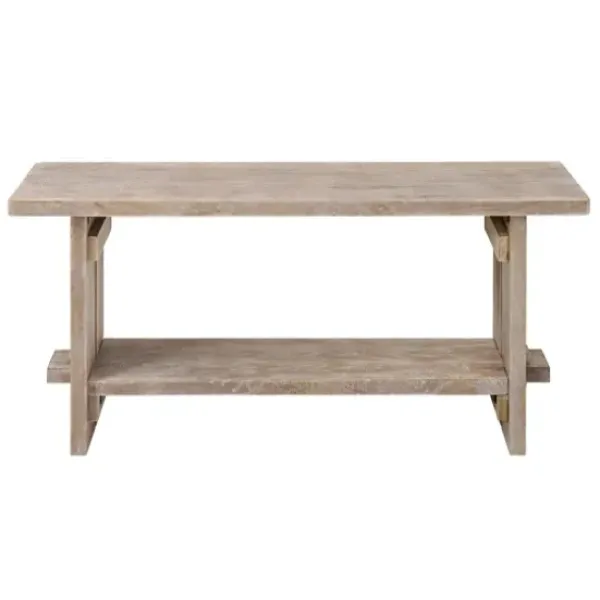 Entryway Furniture-Kirkland's Home Natural Mango Wood 2-Pc. Wall Hook And Bench Set