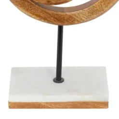 Statues & Figurines-Kirkland's Home Natural Mango Wood Rings Sculpture Brown/White