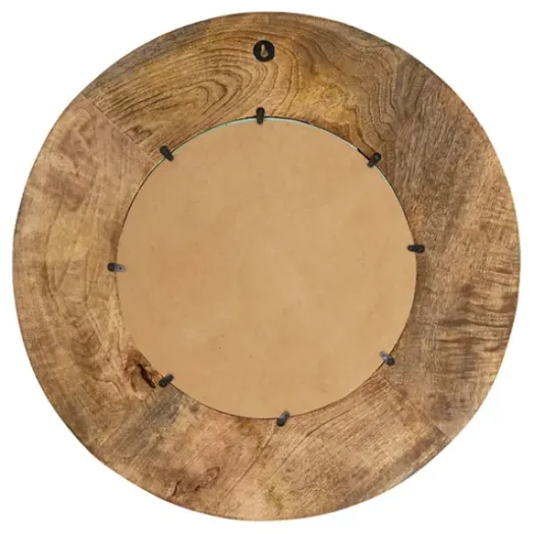 Decorative Mirrors-Kirkland's Home Natural Mango Wood Round Frame Mirror