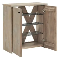 Entryway Furniture-Kirkland's Home Natural Mango Wood Shoe Cubbie