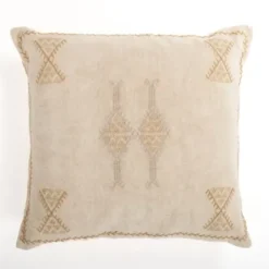 Pillows-Kirkland's Home Natural Nouree Pillow, 22 In. Tan