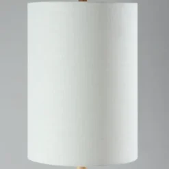 Floor Lamps-Kirkland's Home Natural Oak Wood Slim Floor Lamp White