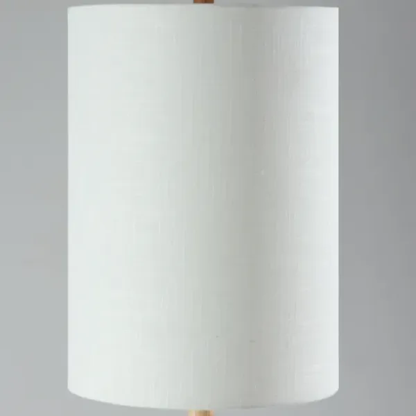 Floor Lamps-Kirkland's Home Natural Oak Wood Slim Floor Lamp White