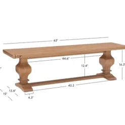 Benches & Ottomans-Kirkland's Home Natural Pine Wood Knotted Column Bench Tan
