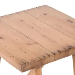 Accent & End Tables-Kirkland's Home Natural Pine Wood Trellis Accent Table Brown
