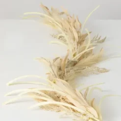 Arrangements & Greenery-Kirkland's Home Natural Plume Grass And Berries Garland Tan