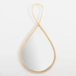 Decorative Mirrors-Kirkland's Home Natural Rattan Raindrop Wall Mirror