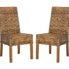 Dining Chairs-Kirkland's Home Natural Rattan Wood Woven 2-Pc. Dining Chair Set Brown