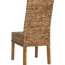 Dining Chairs-Kirkland's Home Natural Rattan Wood Woven 2-Pc. Dining Chair Set Brown