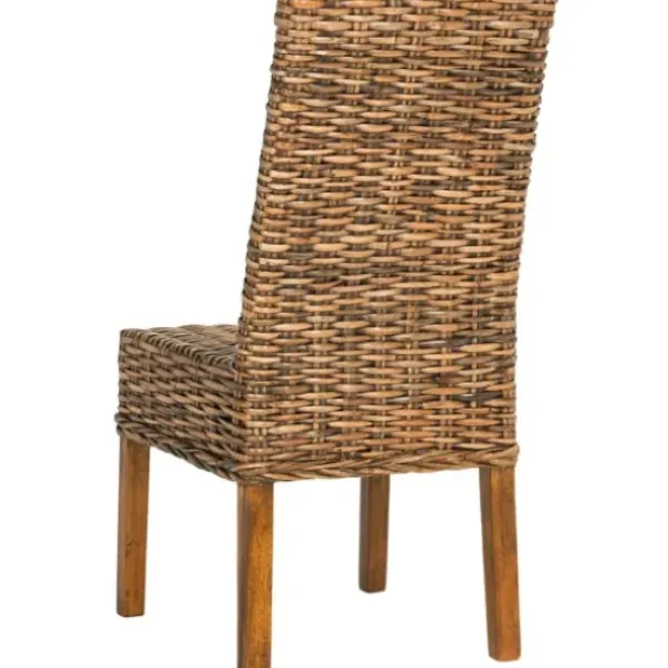 Dining Chairs-Kirkland's Home Natural Rattan Wood Woven 2-Pc. Dining Chair Set Brown