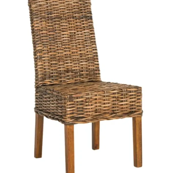 Dining Chairs-Kirkland's Home Natural Rattan Wood Woven 2-Pc. Dining Chair Set Brown