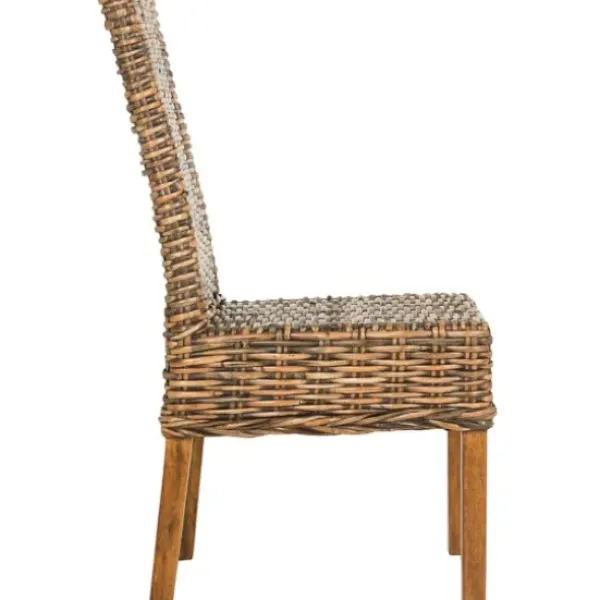 Dining Chairs-Kirkland's Home Natural Rattan Wood Woven 2-Pc. Dining Chair Set Brown