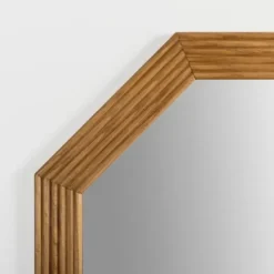 Decorative Mirrors-Kirkland's Home Natural Ribbed Frame Octagon Wall Mirror