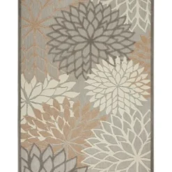 Outdoor Rugs-Kirkland's Home Natural Robin Stripe Outdoor Area Rug, 6X9 Gray/Ivory