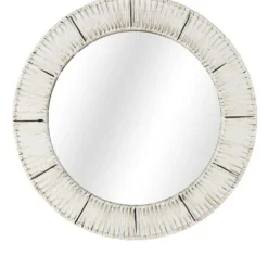 Decorative Mirrors-Kirkland's Home Natural Round Hand Wrapped Jute Frame Wall Mirror