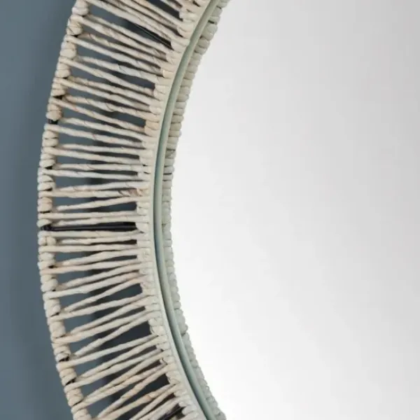 Decorative Mirrors-Kirkland's Home Natural Round Hand Wrapped Jute Frame Wall Mirror
