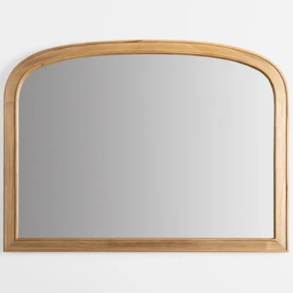 Decorative Mirrors-Kirkland's Home Natural Rounded Arch Wood Wall Mirror