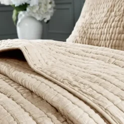 Bedspreads & Coverlets-Kirkland's Home Natural Serene Quilted 3-Pc. King Coverlet Set Tan