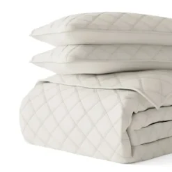 Quilts-Kirkland's Home Natural Stitched Diamond 2-Pc. Twin Quilt Set Ivory